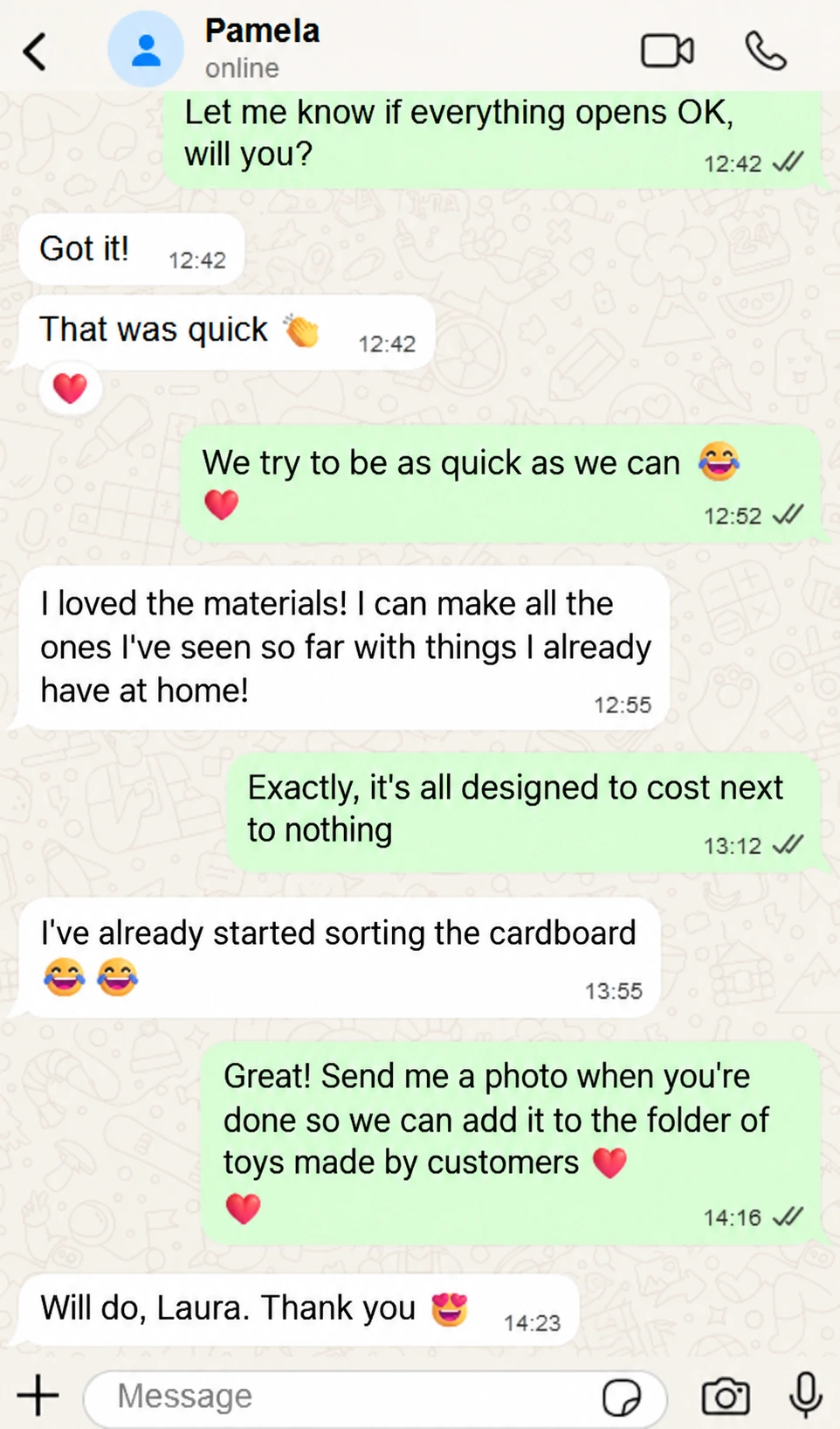 Translated reference customer feedback
