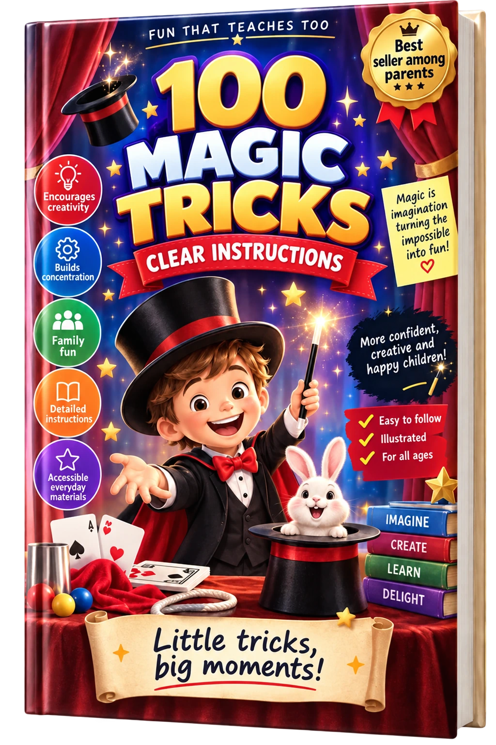 Bonus cover: 100 Magic Tricks with Step-by-Step Instructions